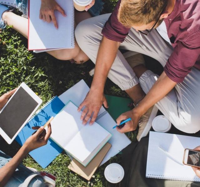 Students studying